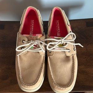 Girls Sperry Top-Sider-pink plaid (Intrepid)